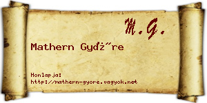 Mathern Györe névjegykártya